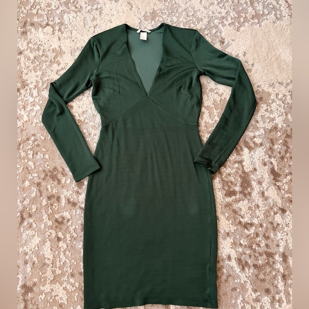 H&M Forest Green Long Sleeve Dress